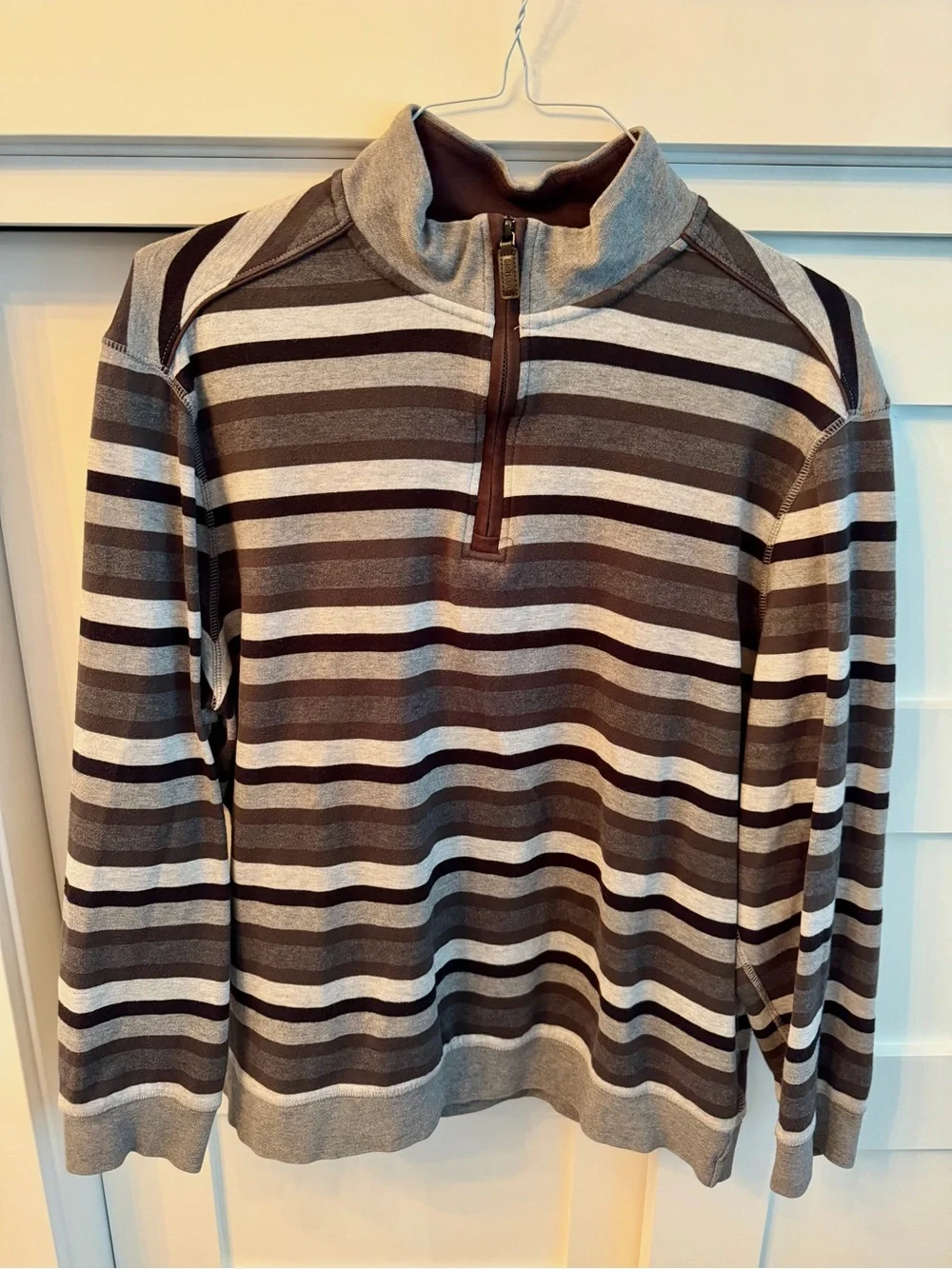 Cremieux Quarter-Zip Striped Sweater